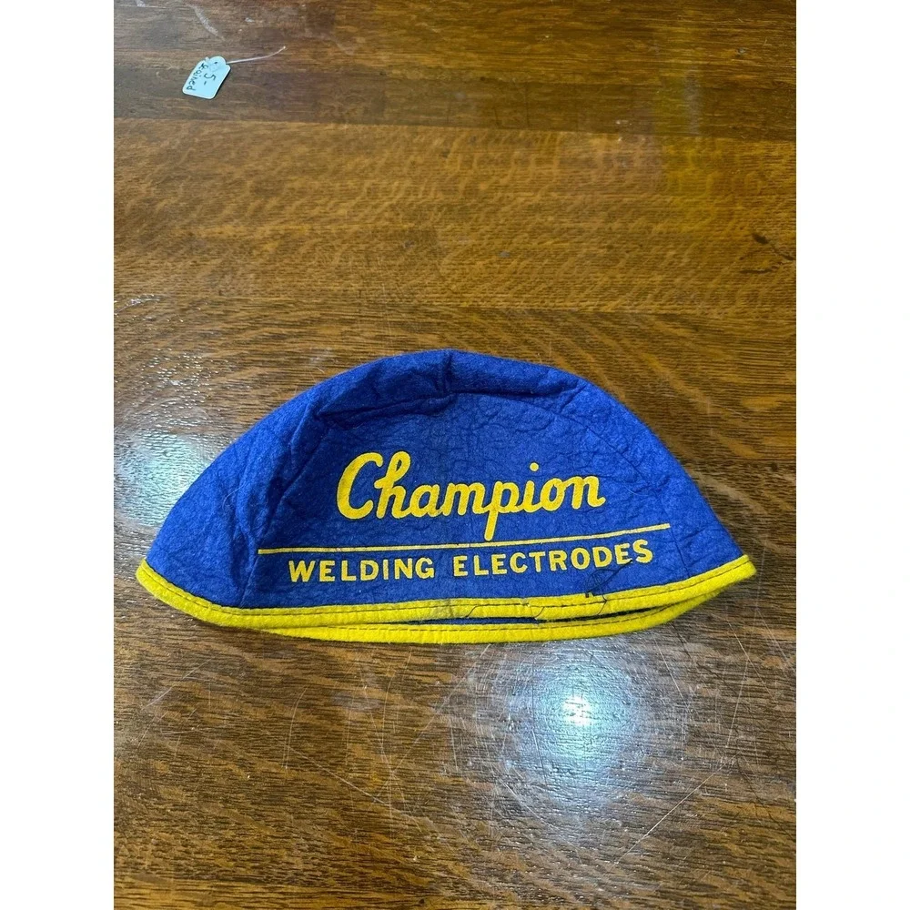 Vintage Champion Welding Electrodes Hat Skull Cap‎ One Size Blue Workwear Mens